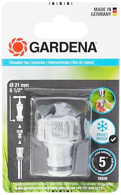 Gardena Hahnverbinder 21 mm (G 1/2 Zoll) für Wasserhähne mit Gewinde